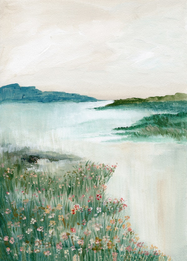 Peaceful Lakeside Blossoms