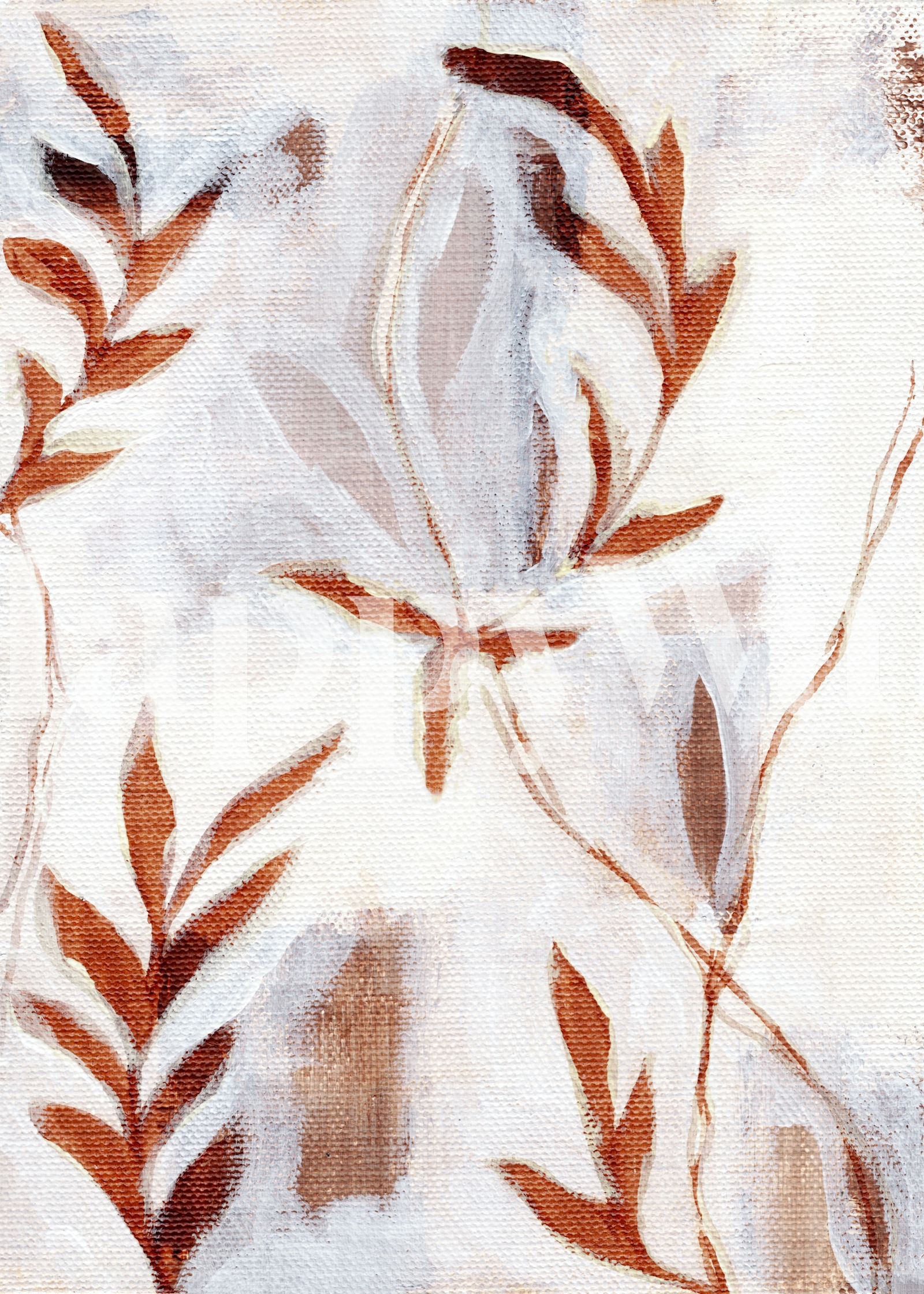 Rustic Autumn Leaves Wallpaper in Warm Tones