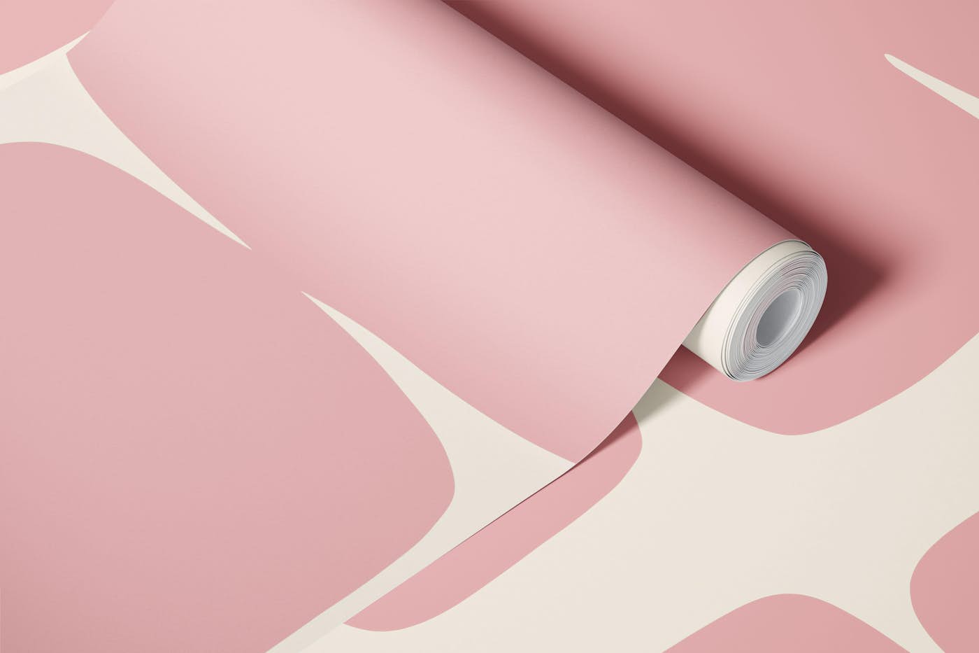 Midcentury Modern Stacked Blocks Pink wallpaper roll