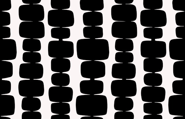 Midcentury Modern Stacked Blocks Black White