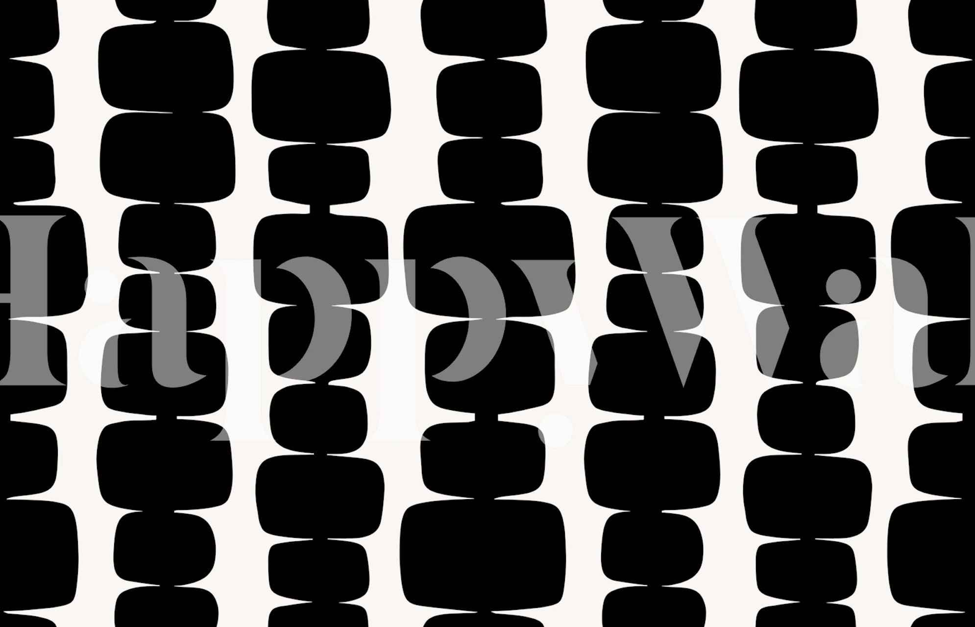 Black and white stacked blocks pattern wallpaper