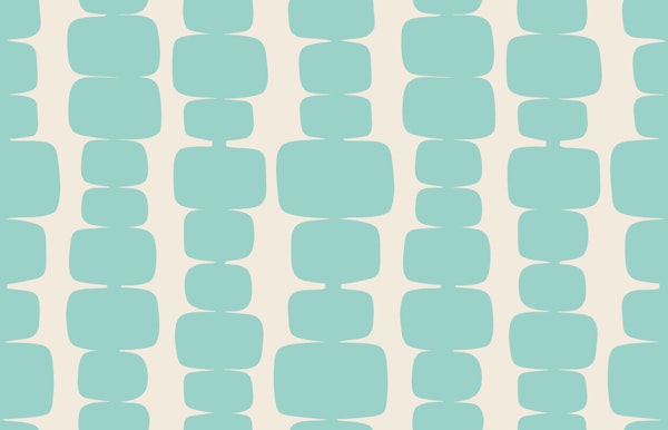 Midcentury Modern Stacked Blocks Blue Sky