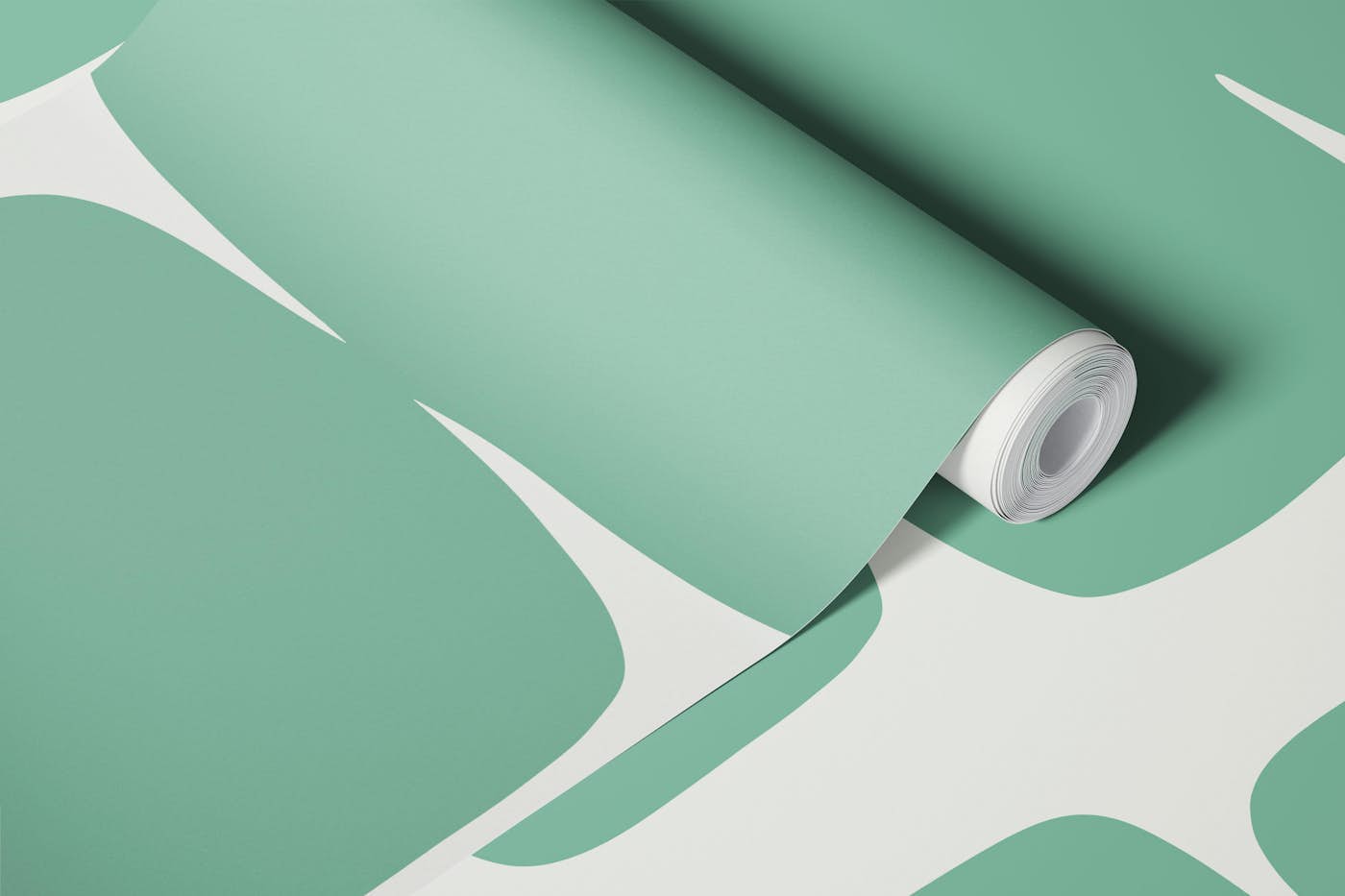 Midcentury Modern Stacked Blocks Burma Jade wallpaper roll