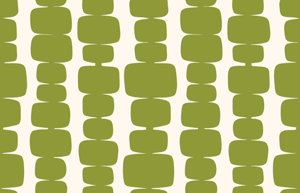 Midcentury Modern Stacked Blocks Green