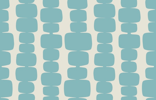 Midcentury Modern Stacked Blocks Teal