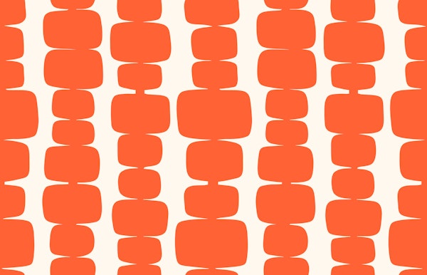 Midcentury Modern Stacked Blocks Orange 2
