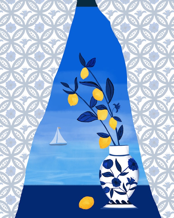 Capri View with lemon vase