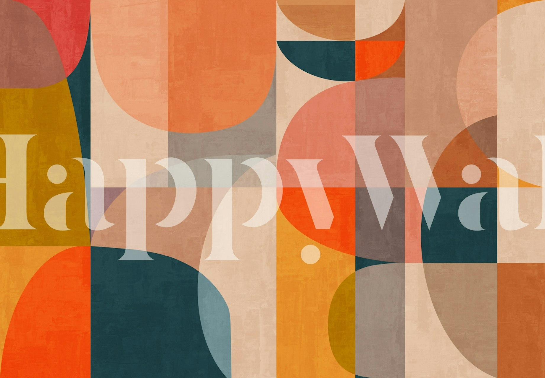 Tapeta Colorful Mid-Century Art v místnosti