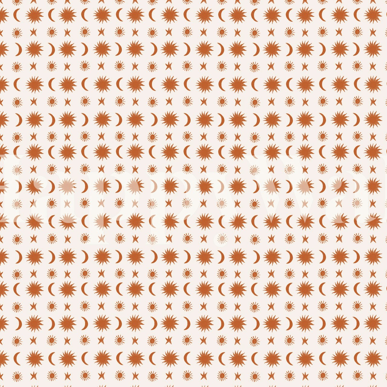 Orange Suns and Moons tapet i et rum