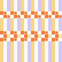 Nostalgic Gingham Sun and Flowers tapet