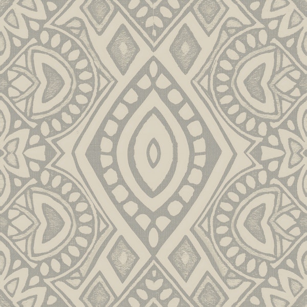 Boho Geometric Mosaic Neutral Grey and Beige