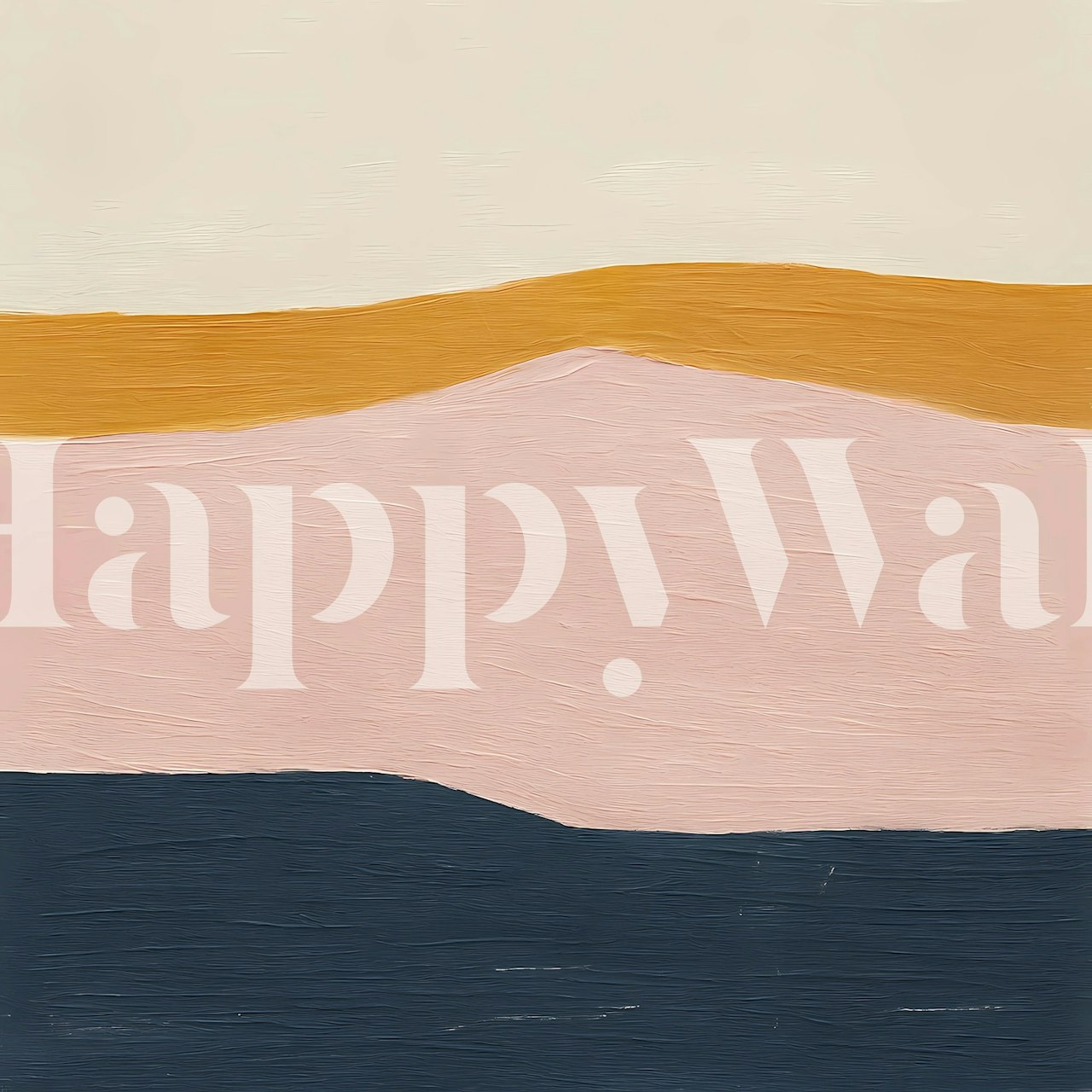 Abstract landscape wallpaper in soft tones of blue, pink, and yellow