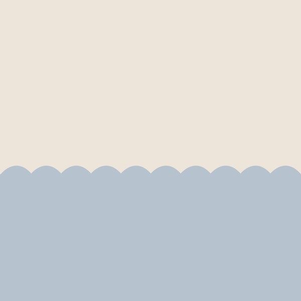 Kids Mural Scallop Light Blue