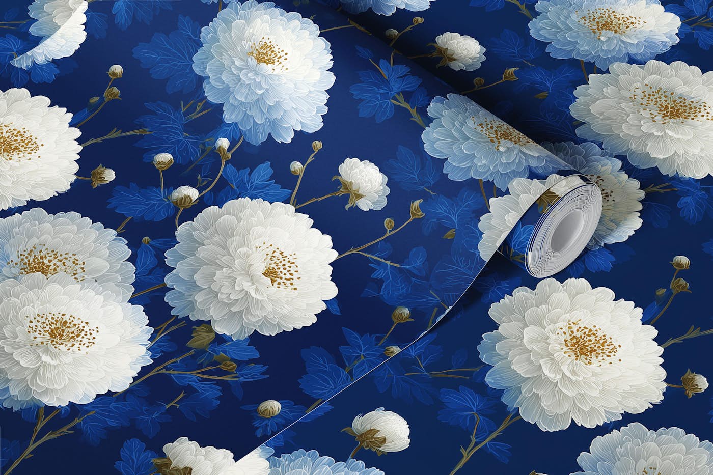 White Petal Symphony wallpaper roll