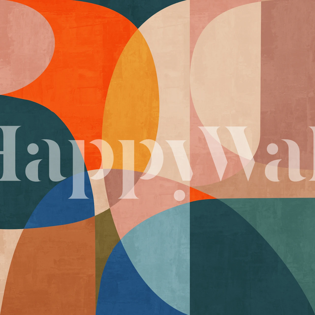 Carta da parati Artistic Geometric Flow in una stanza