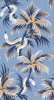 Snake Palms - Light Blue Gold wallpaper