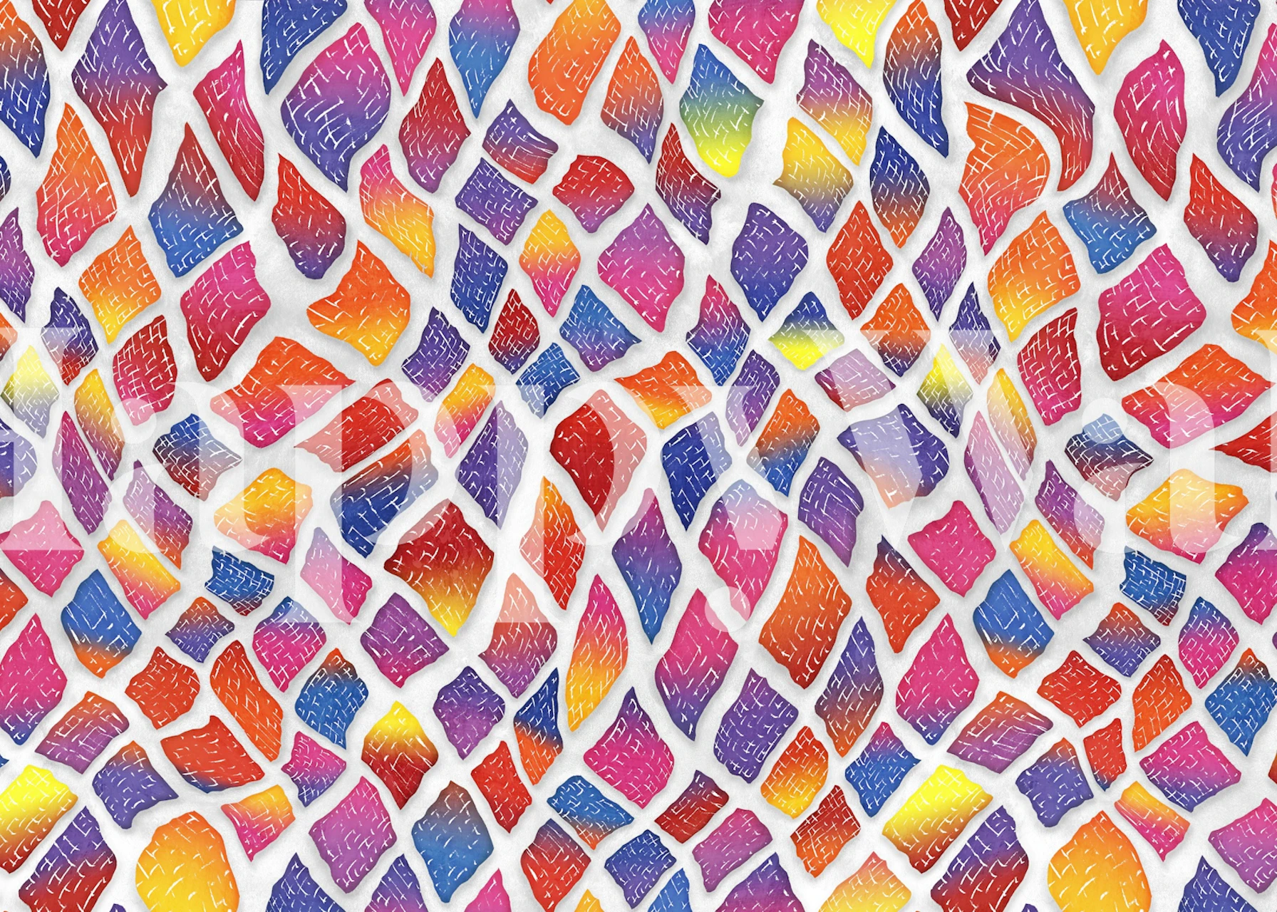 Rainbow snake skin wallpaper in a room