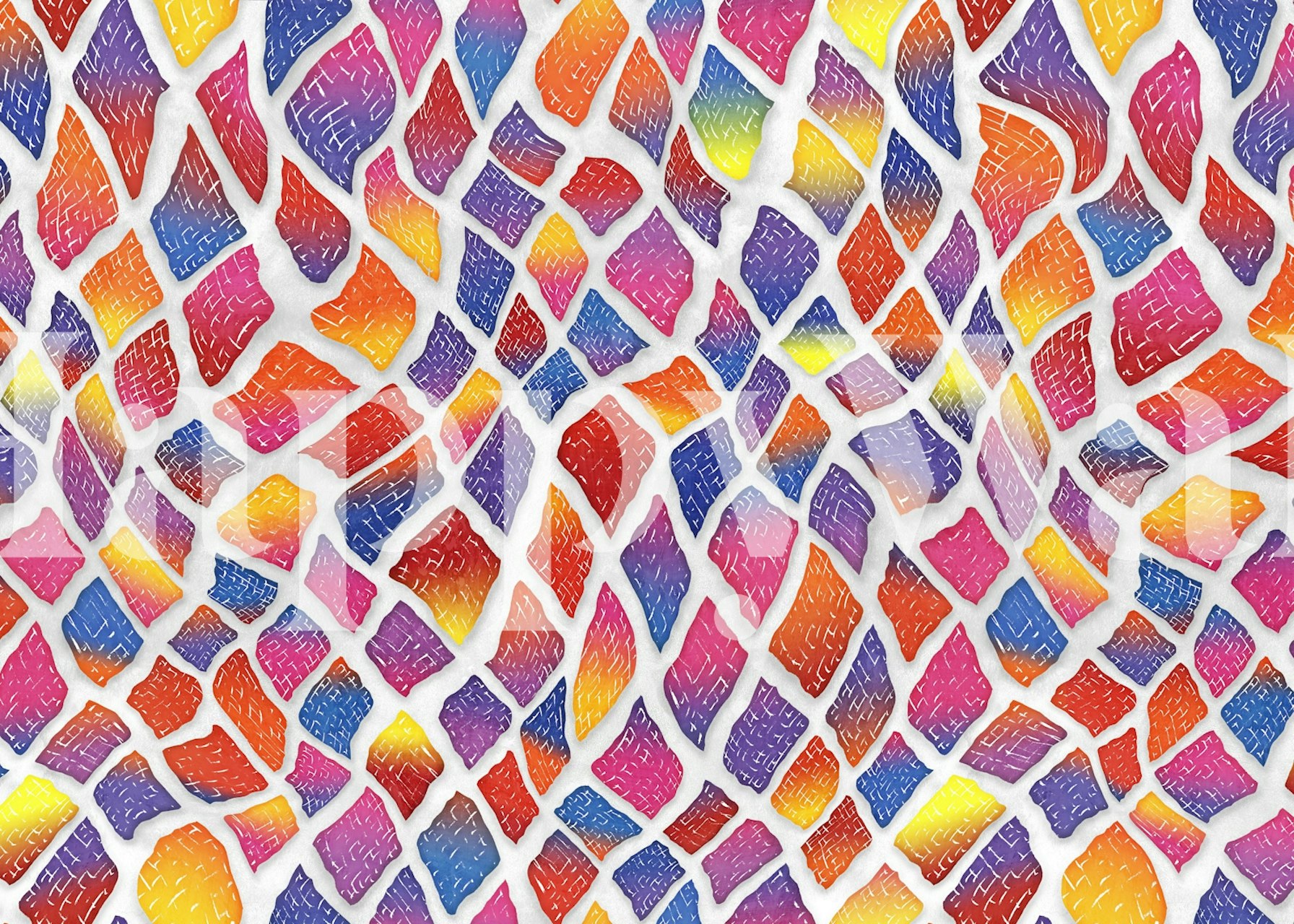 Rainbow snake skin wallpaper in a room