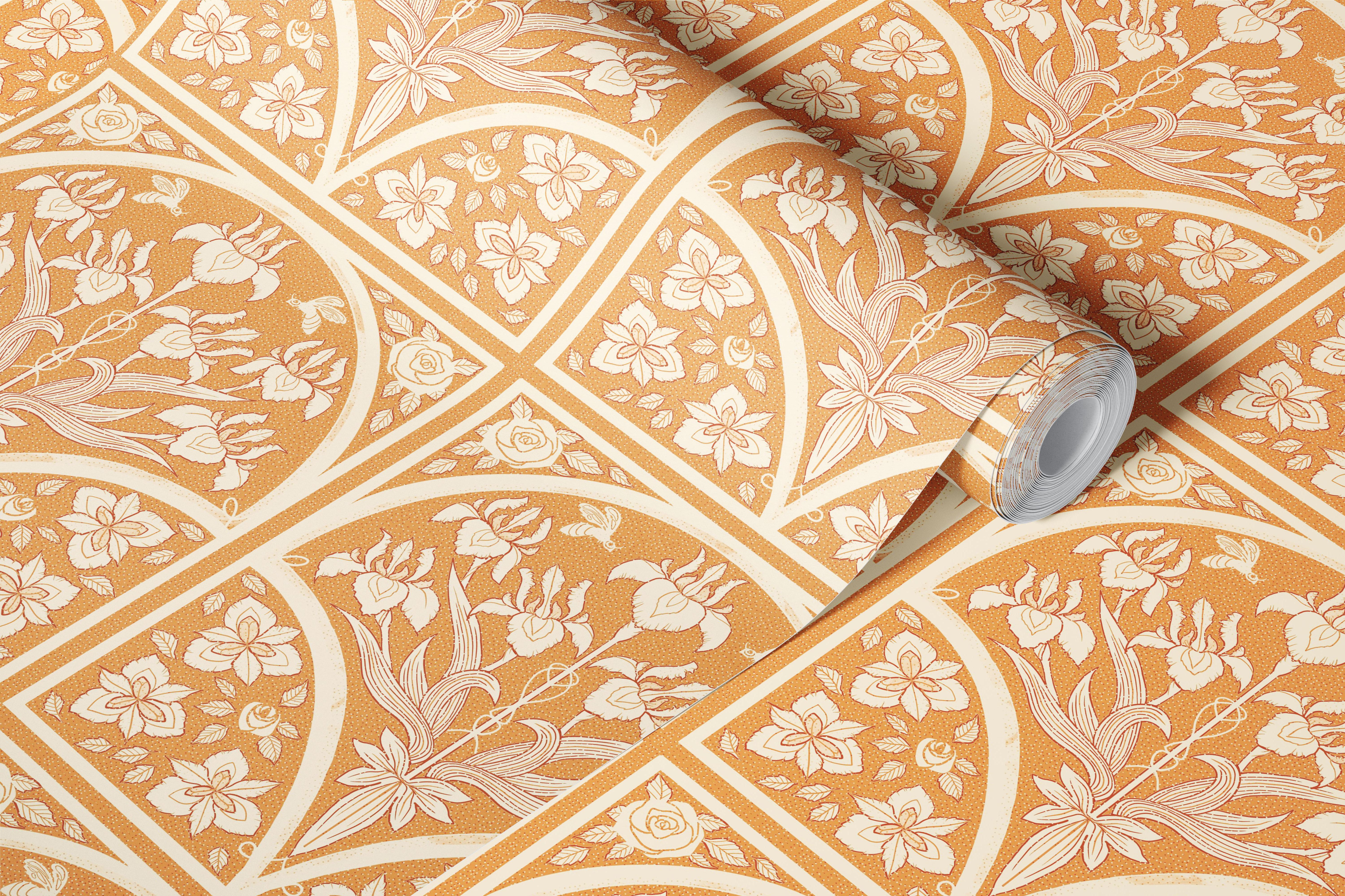 Lilly and Roses wallpaper in stylish room