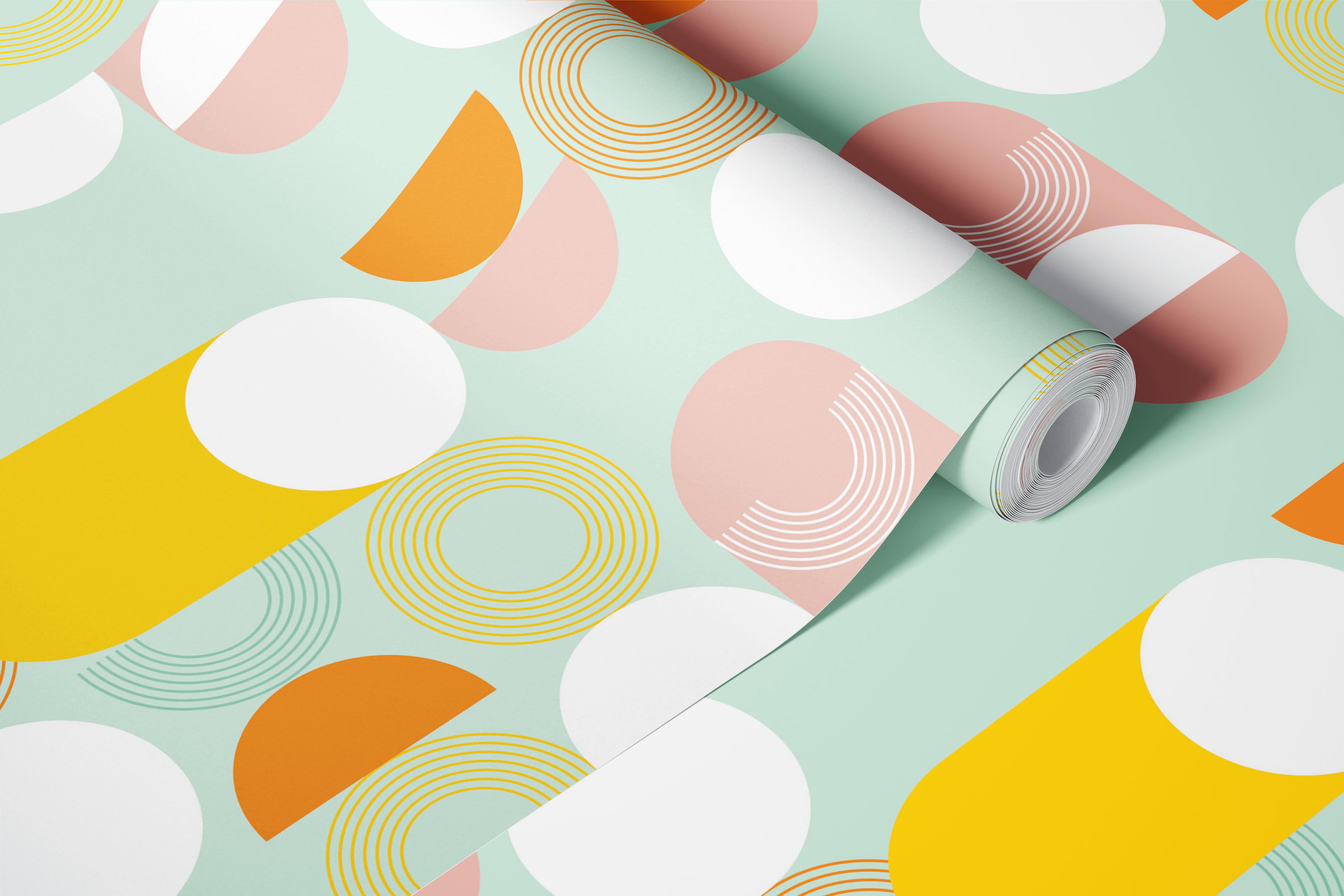 Contemporary Circle Design-tapet i et rum