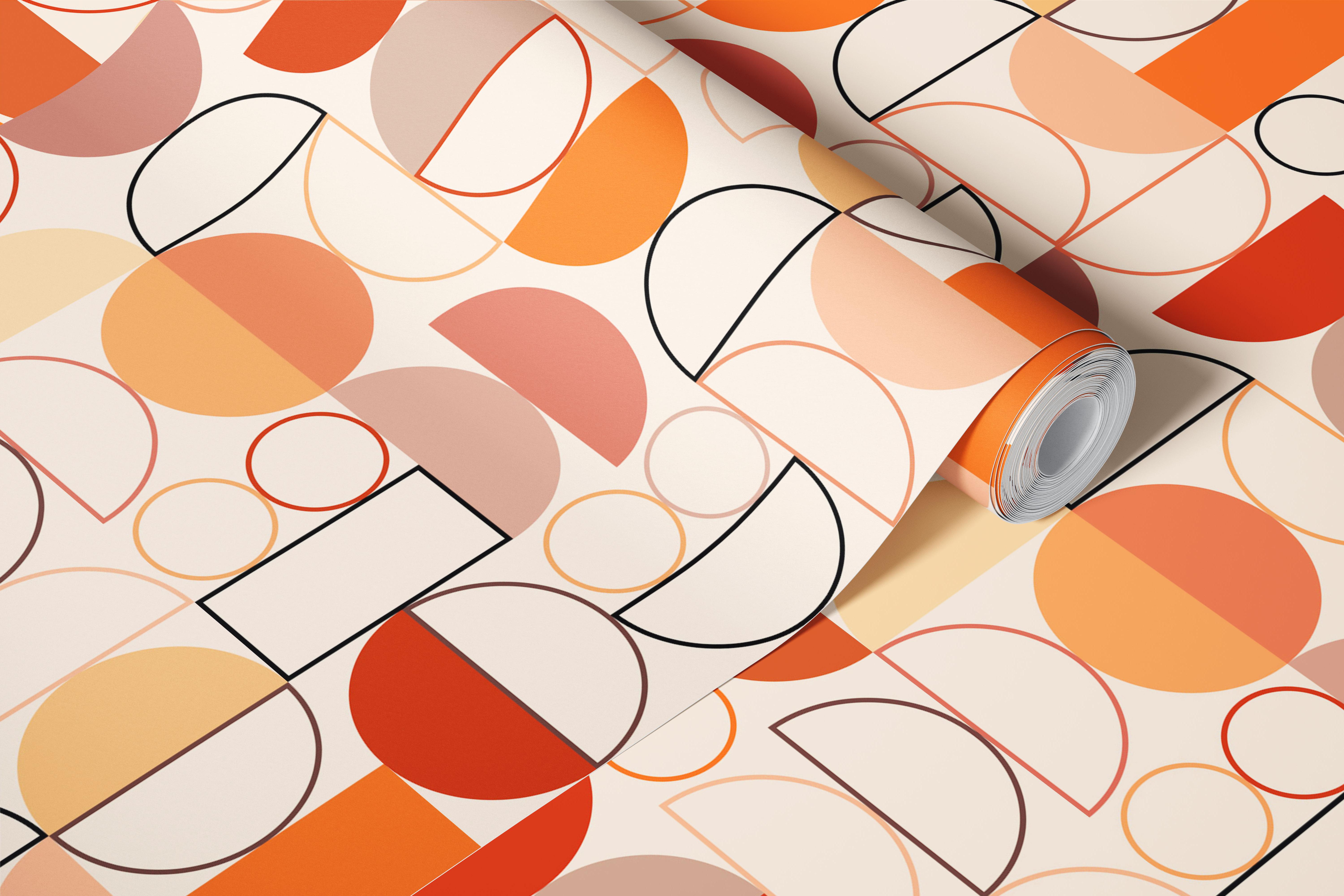 Vibrant Colorful Shapes tapet i et rum