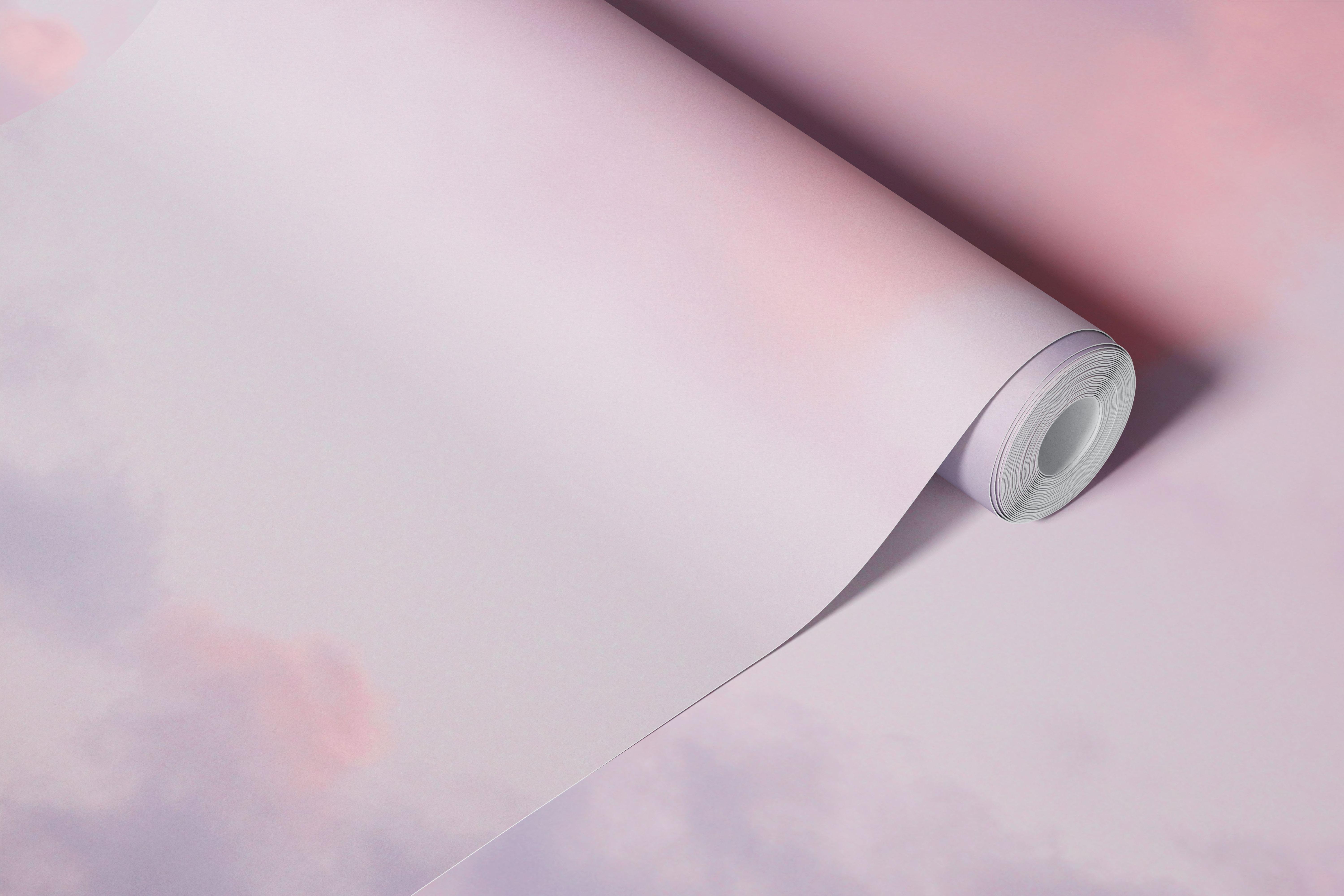 Pastel clouds in soft pink and lavender hues wallpaper