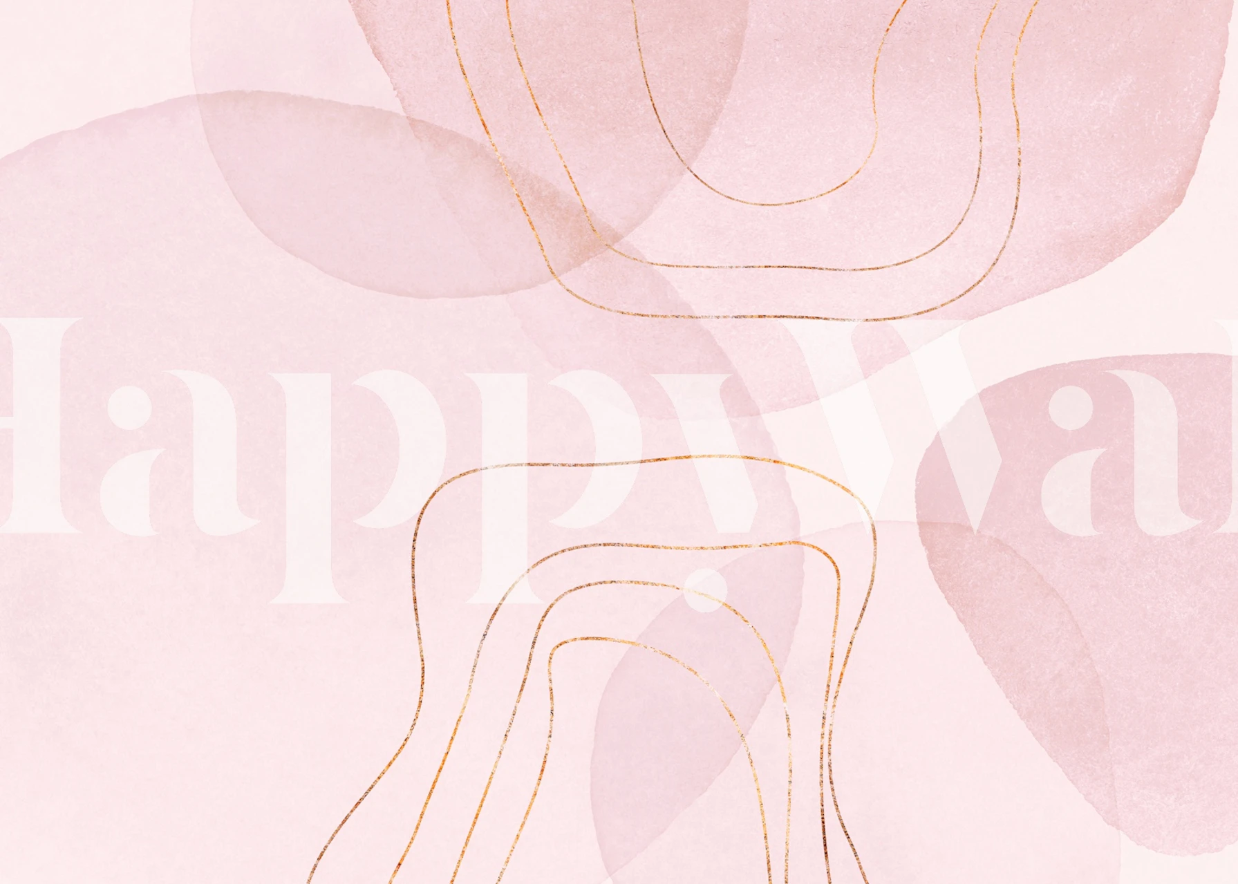 Graphic Pastel Gold Candy Pink wallpaper in a room