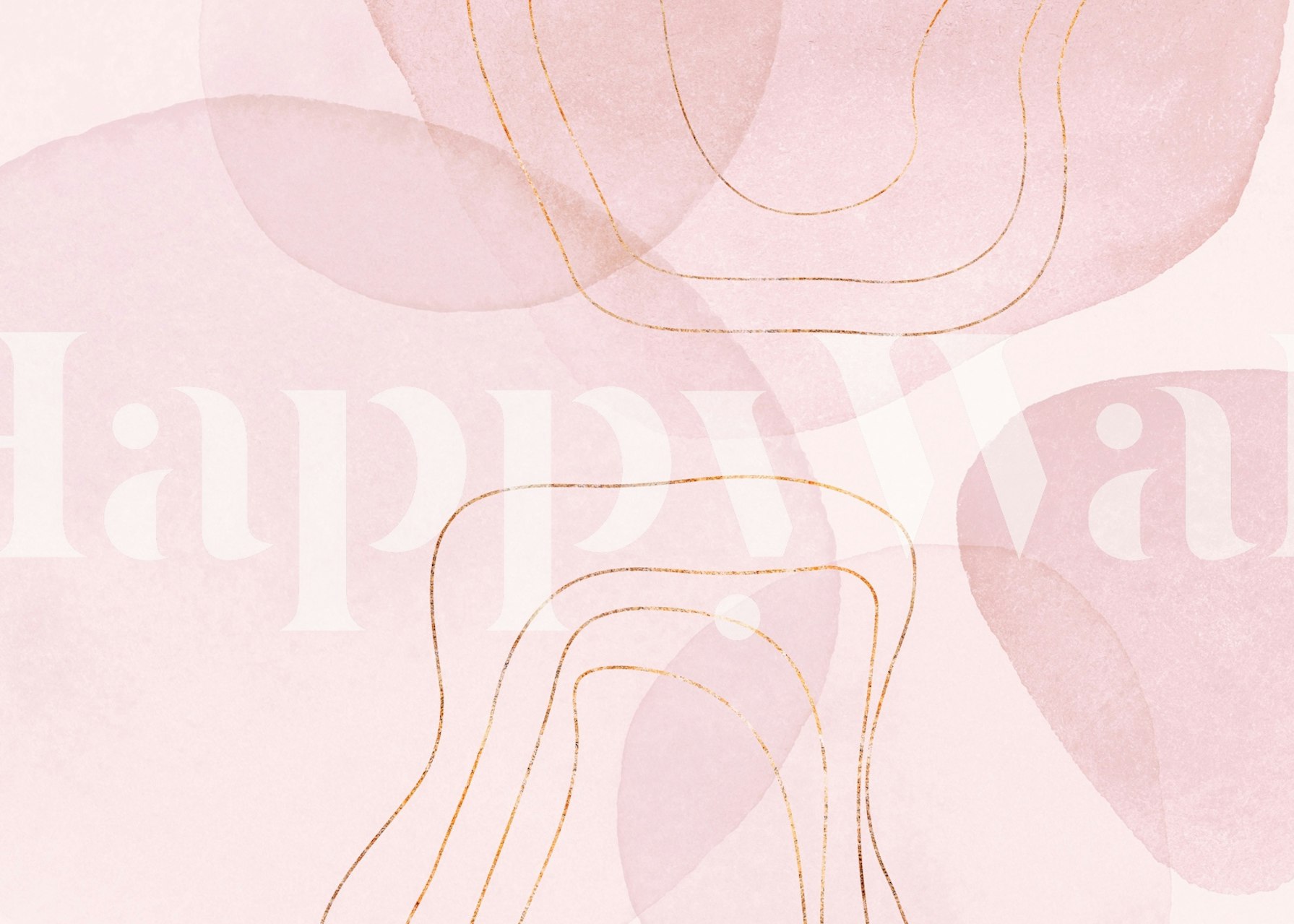 Graphic Pastel Gold Candy Pink zidna obloga u sobi