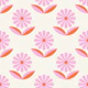 Midcentury Aster Flowers Mural