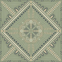 Boho Geometric Tile Sage Green tapete