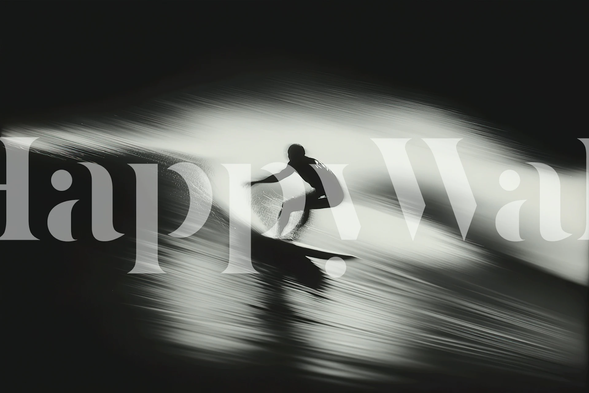 Design della carta da parati Midnight Surf in una stanza