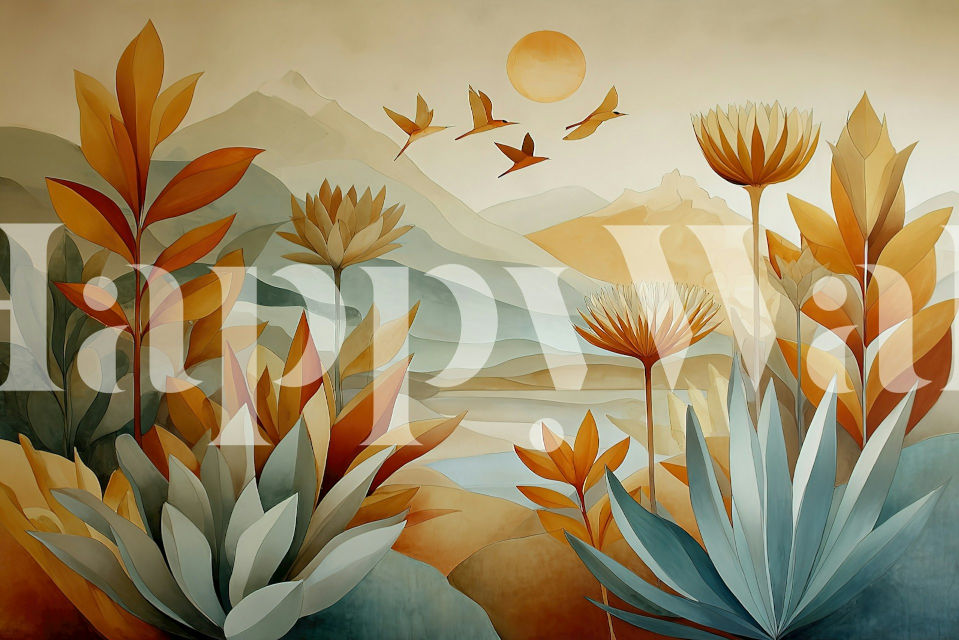 Earthy Serenity tapet i en rolig setting