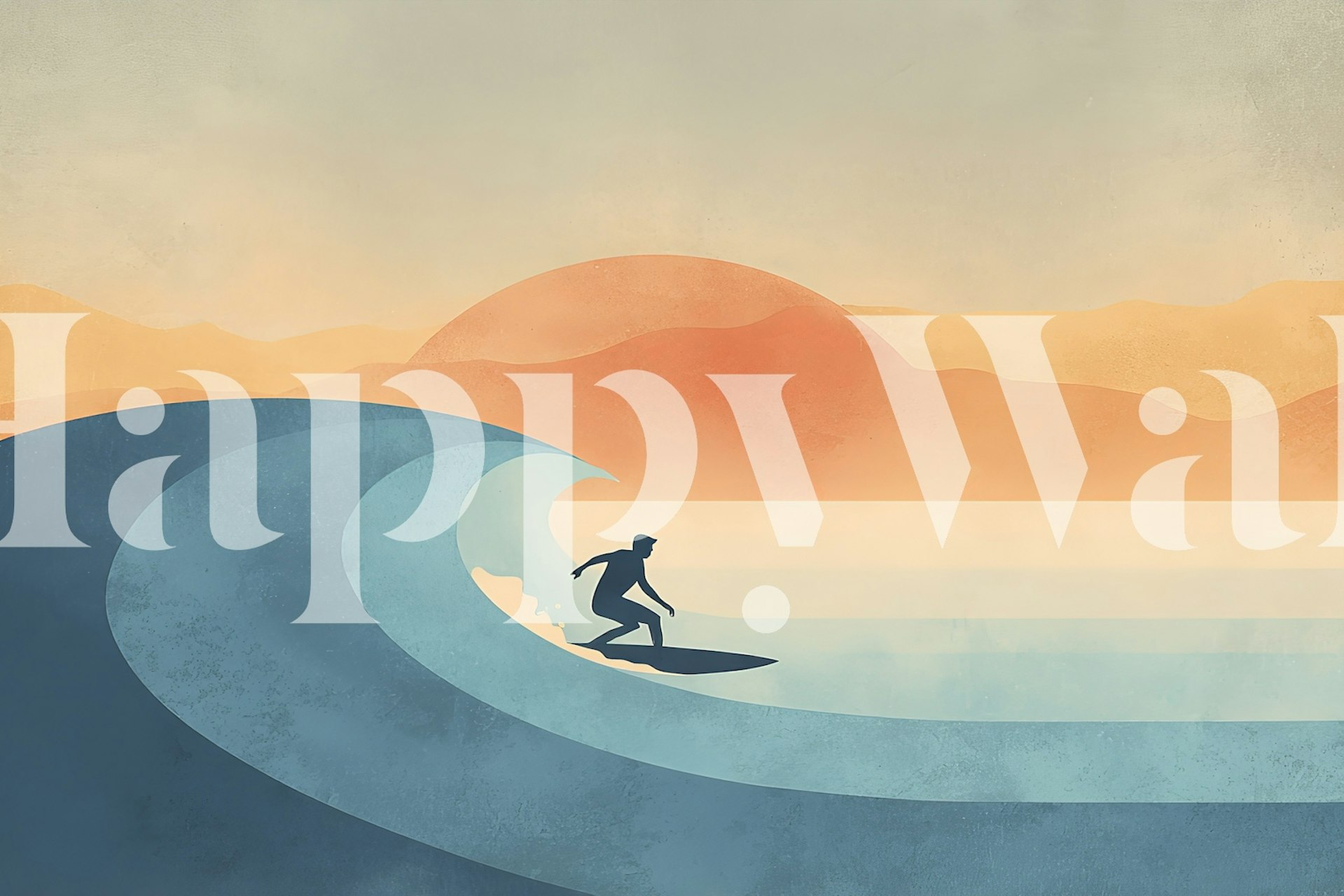 Ταπετσαρία Sunset Graphic Surf σε ένα δωμάτιο