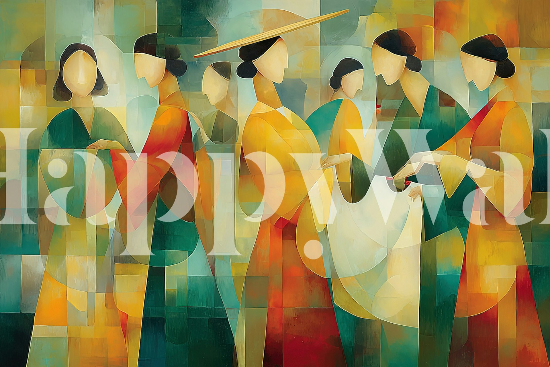 Gathering Moments wallpaper in a styled interior