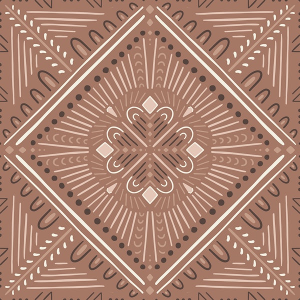 Boho Geometric Tile Brown