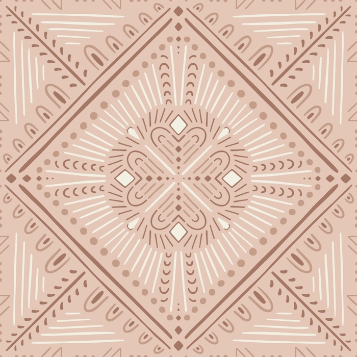 Beige Boho Geometric Pattern Wallpaper