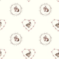Cute Bunny and Ducklings Woodland Friends tapete
