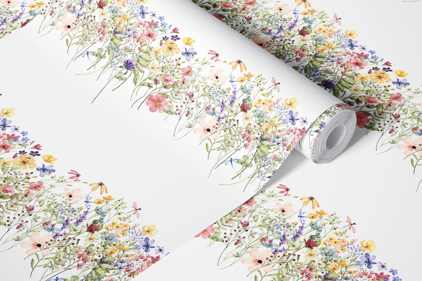 Floral border ceiling from top pattern wallpaper roll