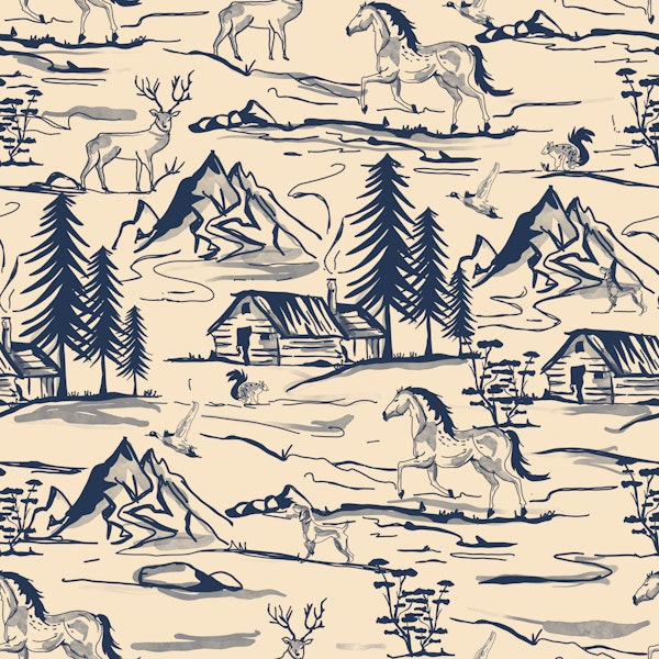 Woodland cabin toile