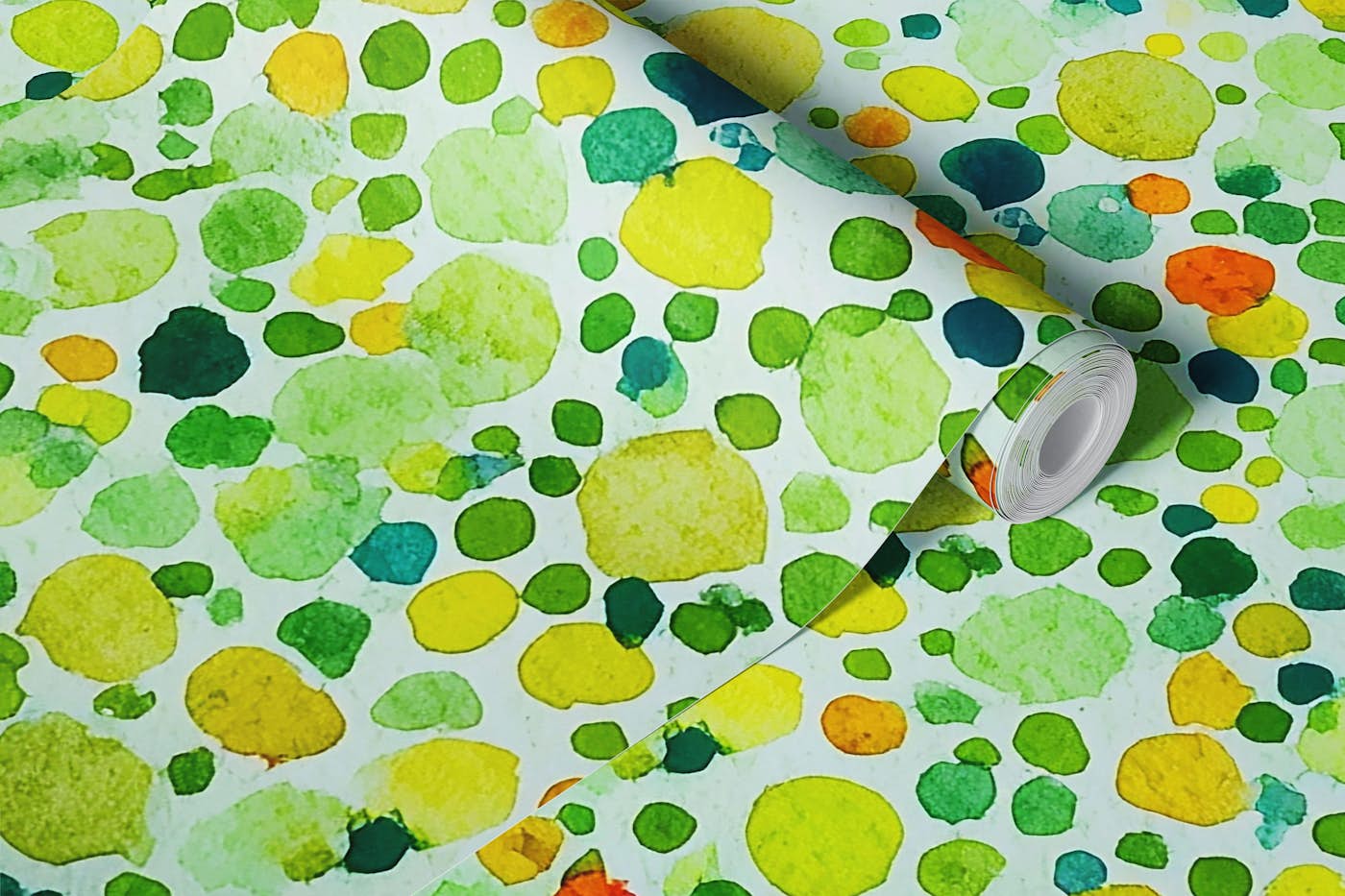 Vibrant Spring Dots Watercolor wallpaper roll