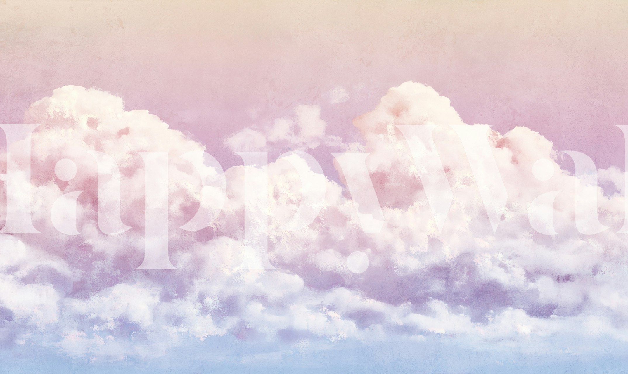 Serene Clouds Painting Lilac papier peint dans une pièce