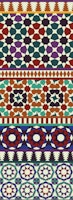 Alhambra Tessellations - Red green blue cream wallpaper