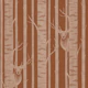 Woodland Deer Cinnamon Brown Forest Stripes