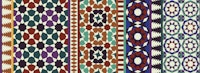 Alhambra Tessellations- vertical earthy jewel tapet