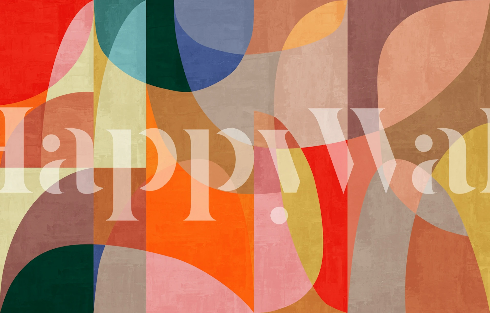 Bright geometric blend wallpaper design