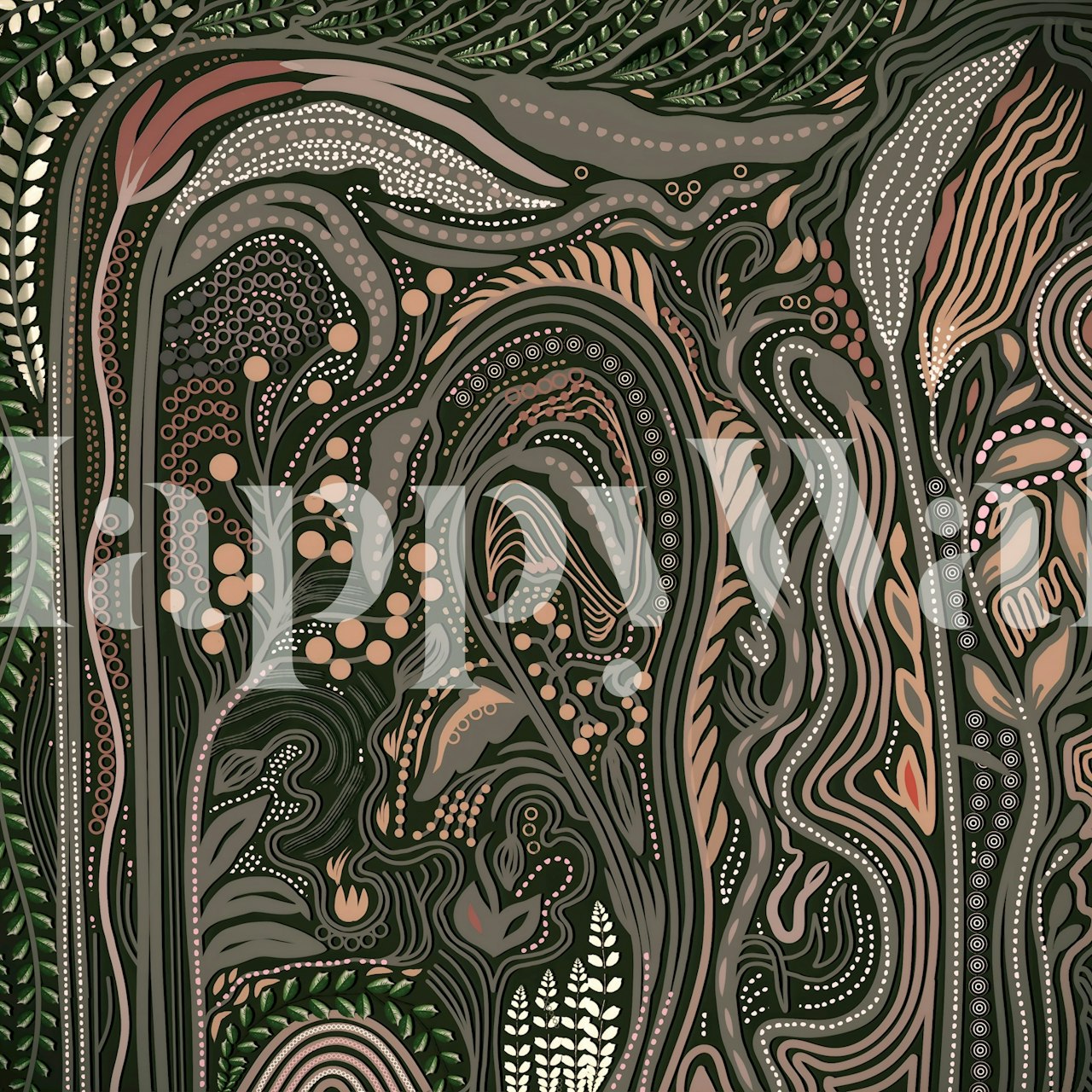 Ταπετσαρία Selvaria Obscura Jungle σε ένα δωμάτιο