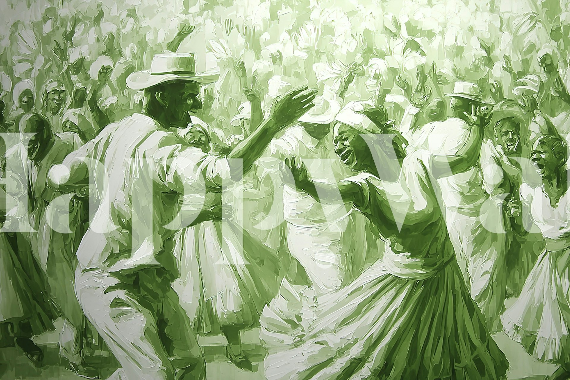 Festive wallpaper σχέδιο που απεικονίζει χαρούμενους χορευτές