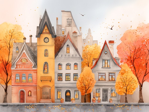 Charming Autumn Street View