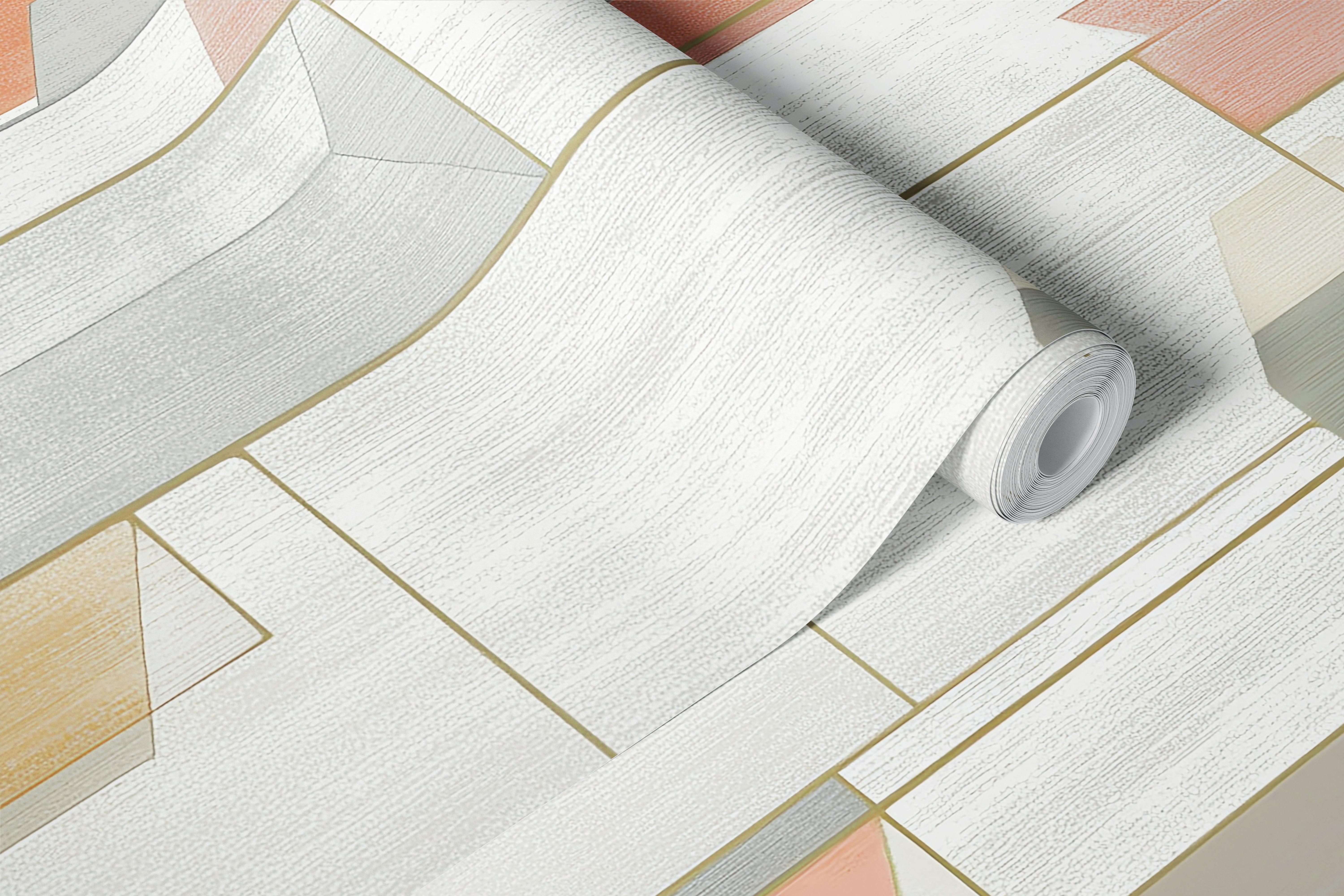 Soft Tones Geometry wallpaper in a room