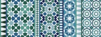 Alhambra Tessellations - Vertical blue green carta da parati